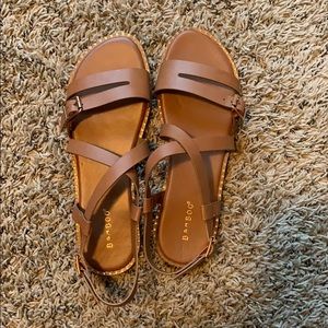 Brown Strappy Buckle Sandal